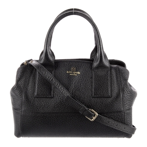 KATE SPADE Southport Avenue Sloan Large Black Pebbled Leather Satchel Purse